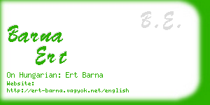 barna ert business card